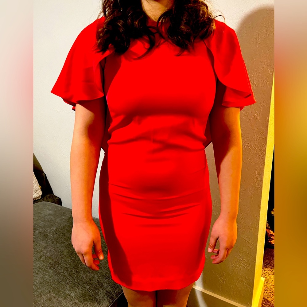 Hot pink Calvin Klein cocktail dress